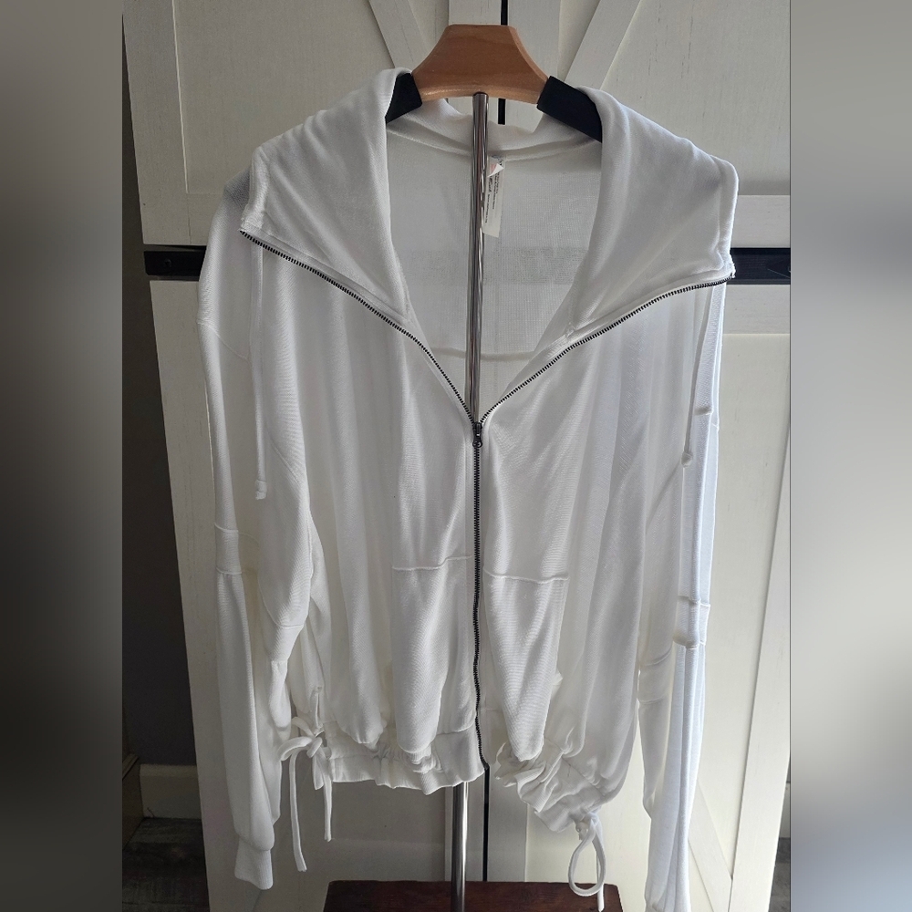 FP Movement by Free People White Zip-Up Jacket
